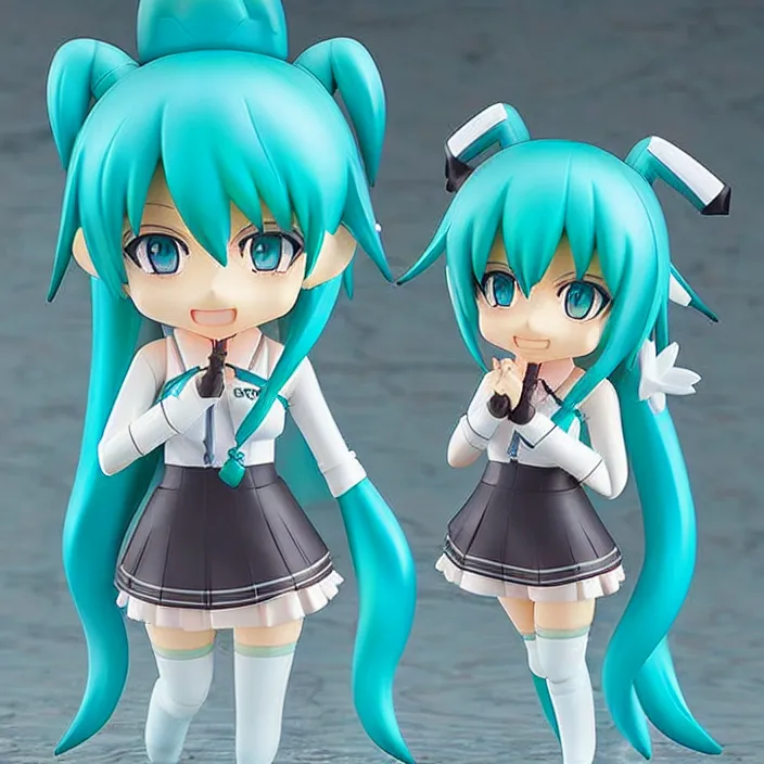 Prompt: hatsune miku, an anime nendoroid of hatsune miku, figurine, detailed product photo