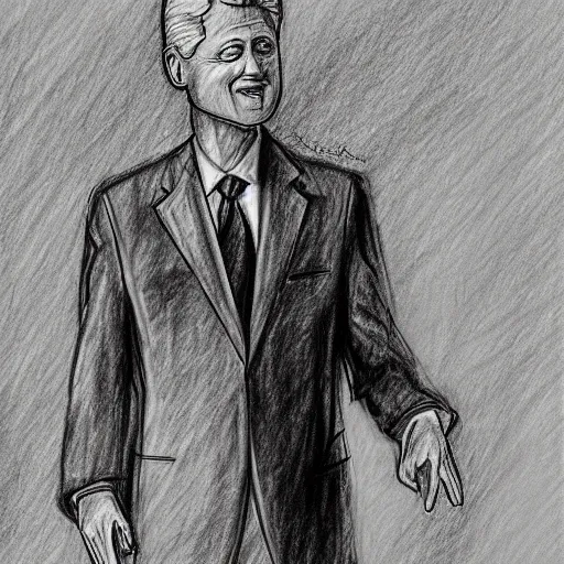 Image similar to pencil sketch Bill Clinton wearing a dress