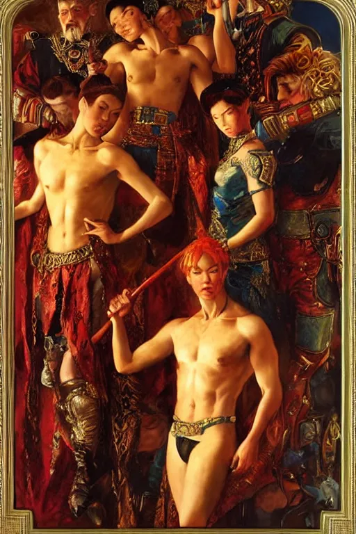 Prompt: the twelve kingdoms, painting by gaston bussiere, craig mullins, j. c. leyendecker, tom of finland