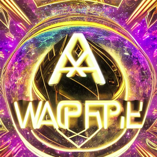 Image similar to a and w vaporwave logo, digital art, cosmic, 3 d high definition, trending on art station, photorealistic, high resolution, 8 k, octane, hyper detailed, insane details, intricate, elite, ornate, elegant trend, highly detailed and intricate, sharp focus, photography, unreal engine