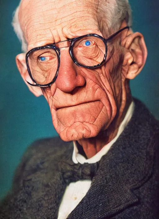 Image similar to 3 0 0 0 ( professor hubert j. farnsworth ), portrait photography feroflex photorealistic studio lighting ektachrome detailed intricate face details, ultradetails, beautiful face