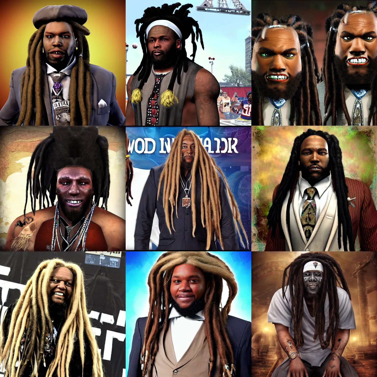 Prompt: woolie madden with dreadlocks as baron samedi