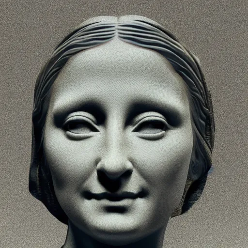 Prompt: a 3d statue of the mona Lisa, hyprrealistic+ octane render+ 4k + 8k.