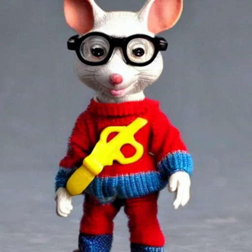 Prompt: stuart little action figure, high quality photo