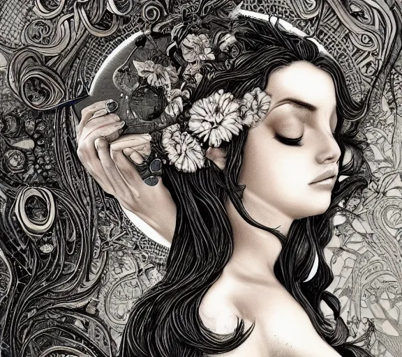 Prompt: damsel in distress, deep focus, intricate, beautiful, highly detailed, digital art, medium shot, bust, tight fit, art by logan cure, elias chatzoudis, trending on deviantart