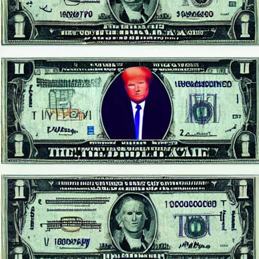 Image similar to donald trump, on the new dollar bill