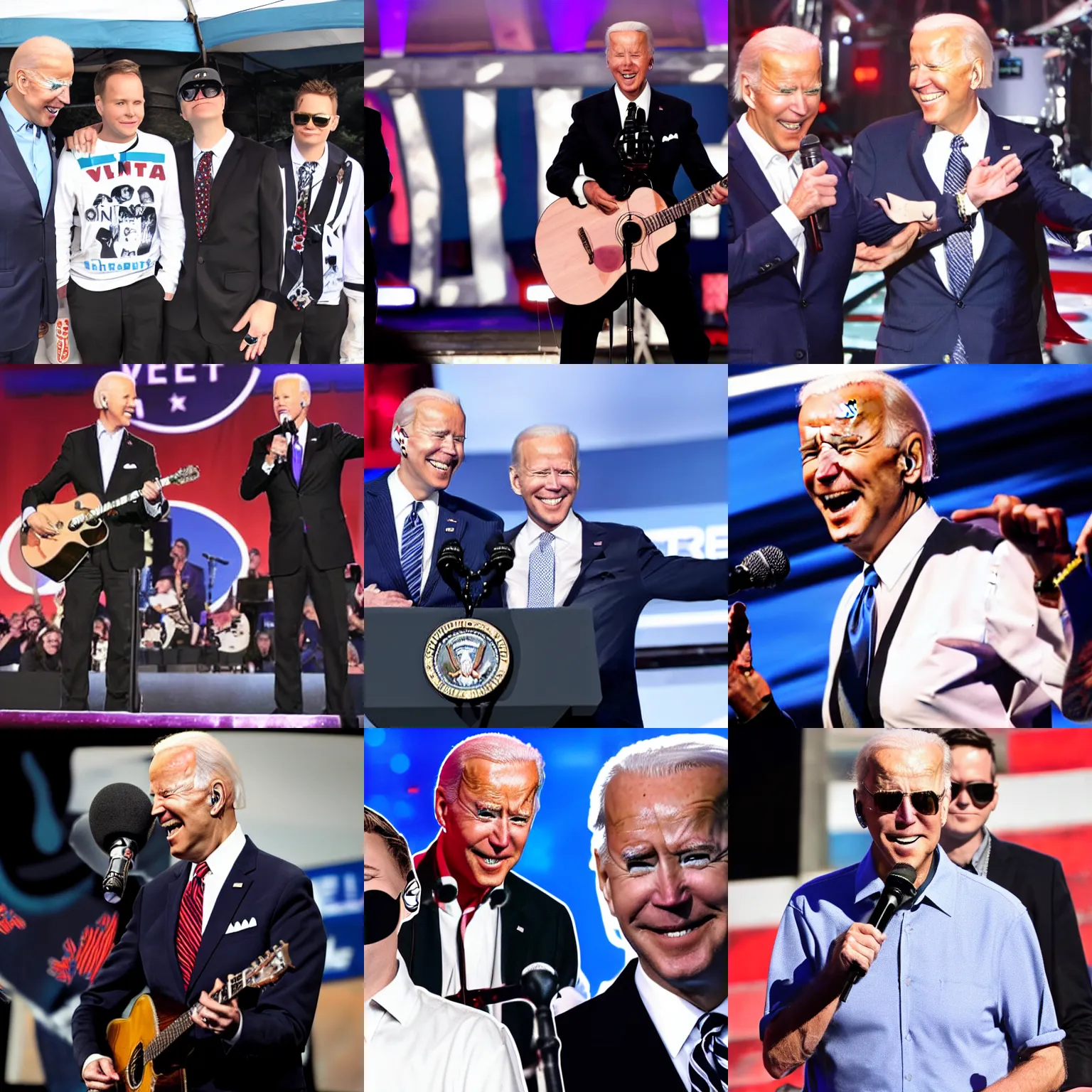 Prompt: biden sings with blink 1 8 2