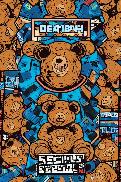 Image similar to in the style of max prentis and deathburger and laurie greasley a vector e-sports sticker portrait of an evil teddy bear, highly detailed, colourful, 8k wallpaper