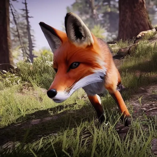 Image similar to a fox in a ps 5 game