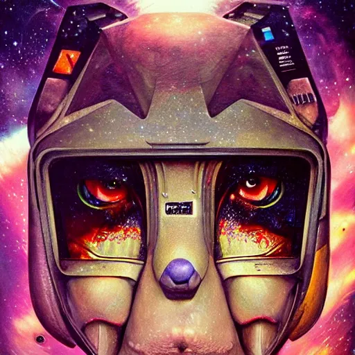 Image similar to portrait of Star Fox, cameras, melting ,8k,by tristan eaton,Stanley Artgermm,Tom Bagshaw,Greg Rutkowski,Carne Griffiths, Ayami Kojima, Beksinski, Giger,trending on DeviantArt,face enhance,hyper detailed,minimalist,cybernetic, android, blade runner,full of colour