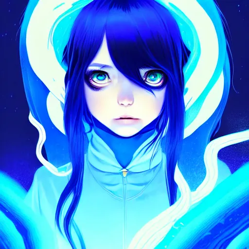 Prompt: blue slime swirling around rimuru tempest with black wings, enveloped in ghosts, sky blue straight hair, bangs, with amber eyes, red tailcoat, high collar, ultra fine detail, dark theme, digital painting, psychedelic, cinematic, wlop, pixiv, ilya kuvshinov, ross tran