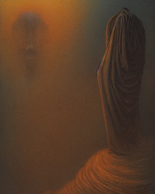 Prompt: portrait of paul atreides as messiah of dune, by beksinski and rutkowski, ominous, eldritch, overcast, intricate, hyperealistic, photoreal, 8 k resolution, modern high sharpness photo