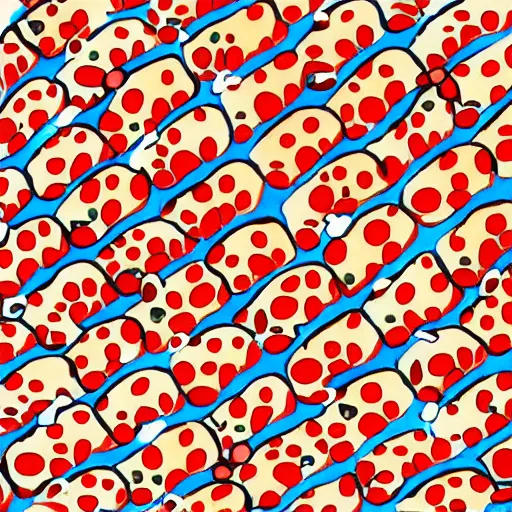 Image similar to screenshot of Super Mario 64 design by Yayoi Kusama, Takashi Murakami