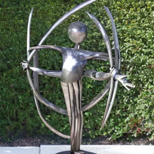 Prompt: metal sculpture of christian funnell