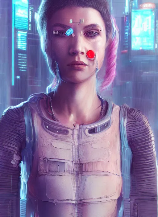 Prompt: detailed full body pastel painting of a cyberpunk female, beautiful face, insanely detailed and intricate, octane render, 4k