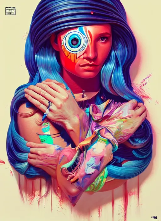 Prompt: a brain painted like a picasso, tristan eaton, victo ngai, artgerm, rhads, ross draws