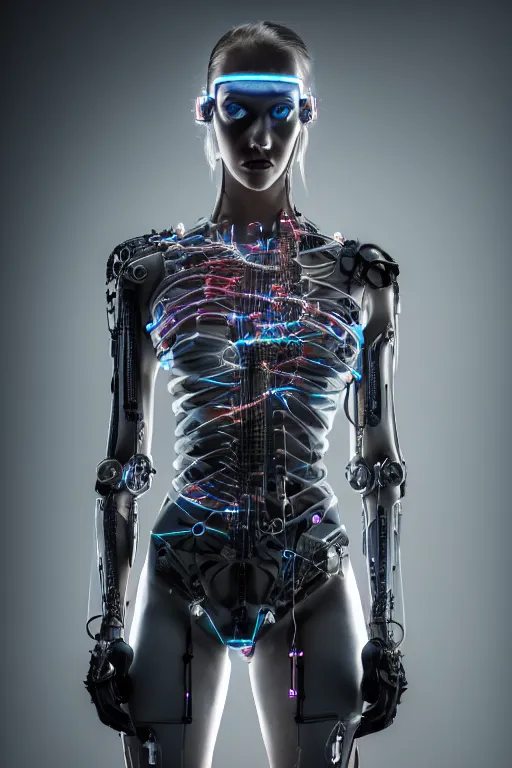 Image similar to a beautifull anatomialy perfect cyberpunk woman model, wearing cable armor, luxury materials, symmetrical, cinematic, elegant, professional studio light, real dlsr photography, sharp focus, 4 k, ultra hd, sense of awe, high fashion