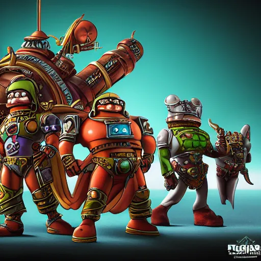 Prompt: futurama characters warhammer games workshop, art digital art, 3 d high definition, trending on artstation, trending on deviantart photorealistic, high resolution, 8 k, octane, hyper detailed, insane details, intricate, elite, ornate, elegant trend, unreal engine