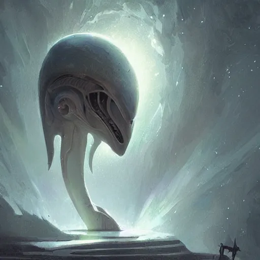 Image similar to the most beautiful alien being that ever existed - art by greg rutkowski