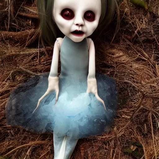 Image similar to weird horror tuza doll creepy illusice melting