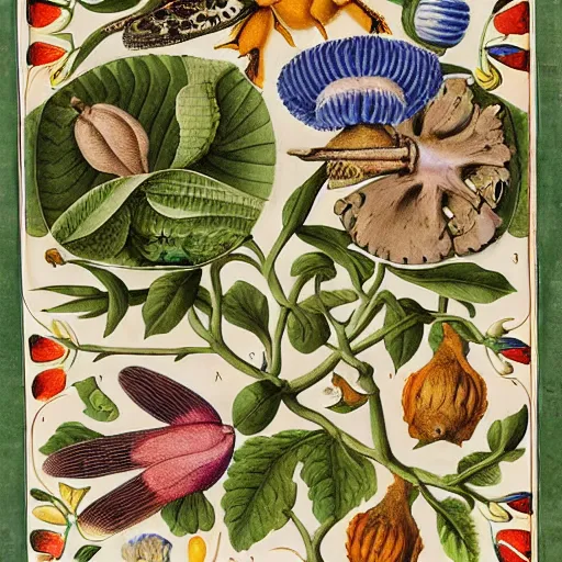 Image similar to tabletop game, by maria sibylla merian