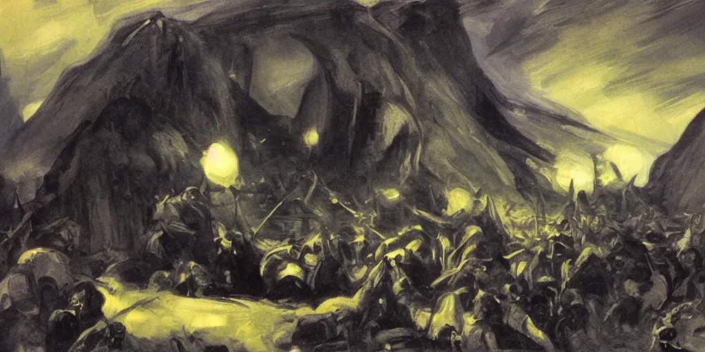 Prompt: lord of the rings close up of the ring style of george bellows