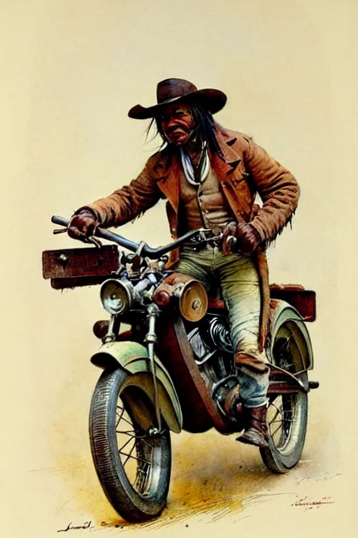 Image similar to (((((1950s wild west indian scout . muted colors.))))) by Jean-Baptiste Monge !!!!!!!!!!!!!!!!!!!!!!!!!!!