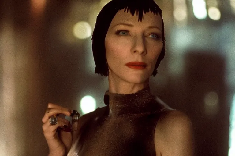 Image similar to cate blanchett in blade runner, movie still