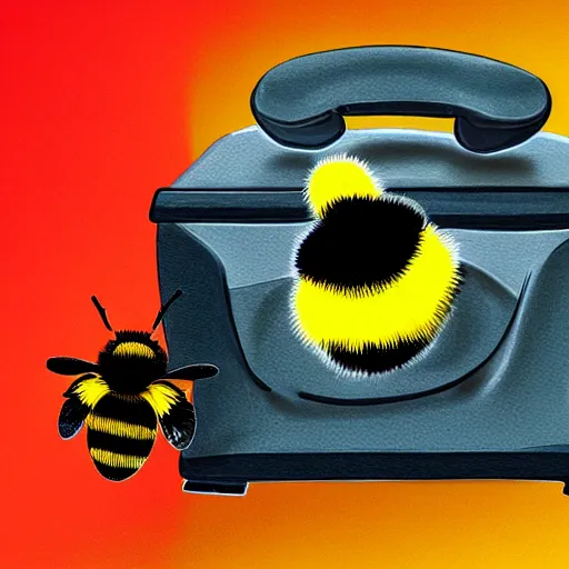 Image similar to A phone callinging a bumblebee