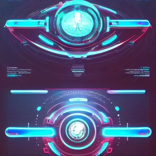 Image similar to sci-fi interface of a spaceship, sharp details, glowing icons, behance