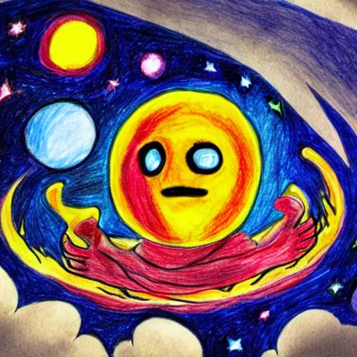 Image similar to the end of the universe, children's drawing