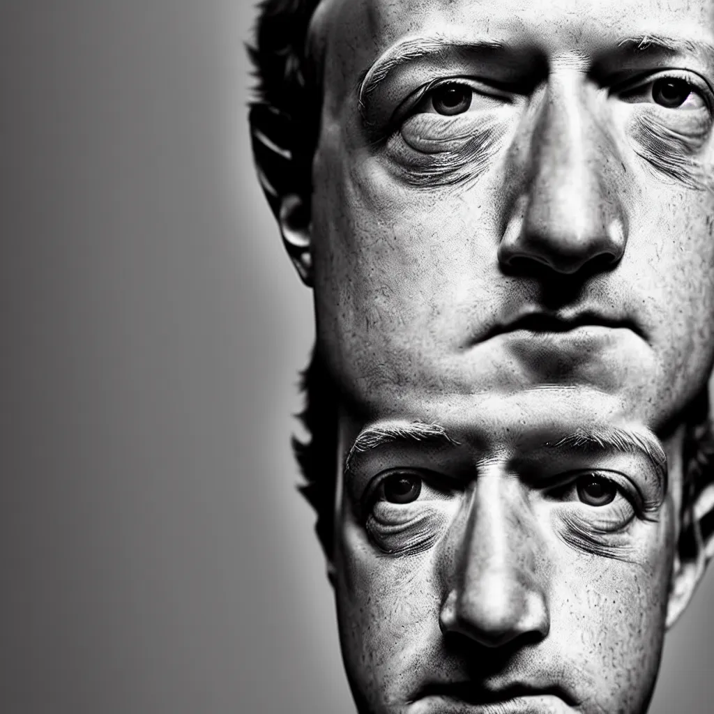 Image similar to one mark zuckerberg staring into your soul, photo, 4 k