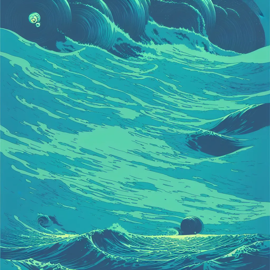 Prompt: ocean swells by kilian eng