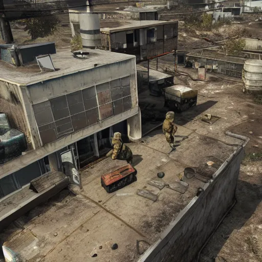 Image similar to Walter White in the Call of Duty Modern Warfare 2 map Rust, high resolution award winning photo, trending on artstation, 8k, MW2 Rust
