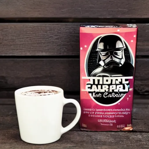 Prompt: Galactic Empire branded Hot Chocolate, advert