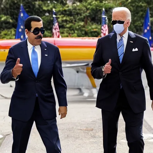 Image similar to Joe Biden and Nicolas Maduro as Batman and Robin