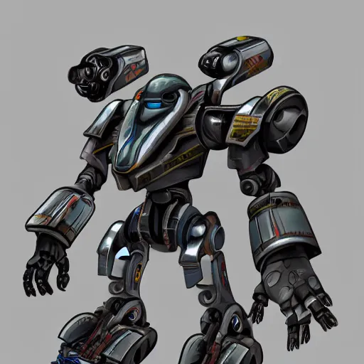 concept art of a combat robot with a 2 0 mm