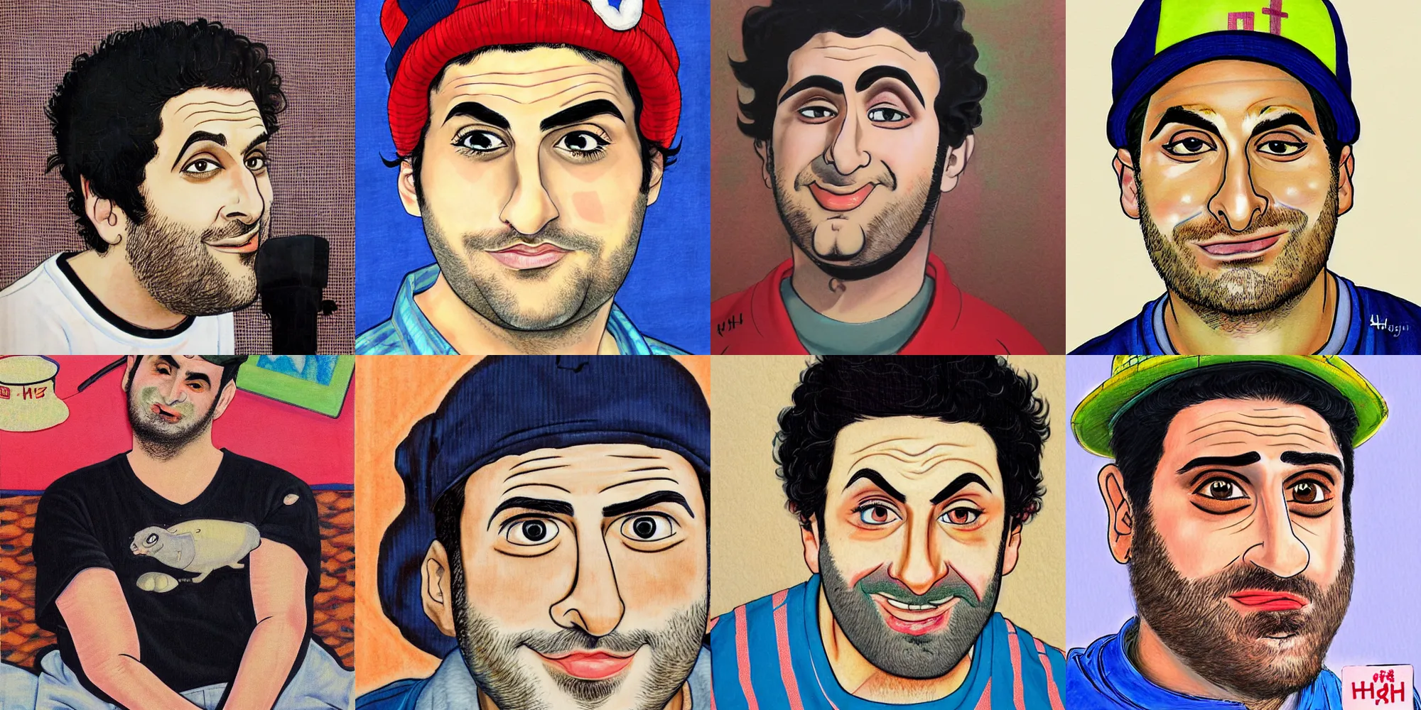 Prompt: h 3 h 3 ethan klein by tsuguharu foujita, detailed, high quality, classic art