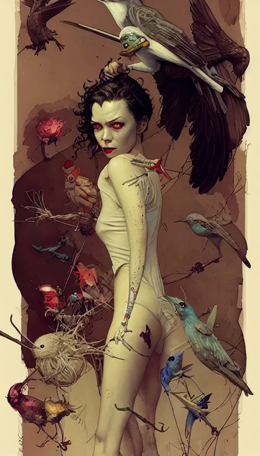 Prompt: sunbird by chiara bautista and norman rockwell and greg rutkowski weta studio and tom bagshaw and james gurney and lucasfilm