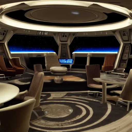 Prompt: the ten forward lounge from the star trek enterprise