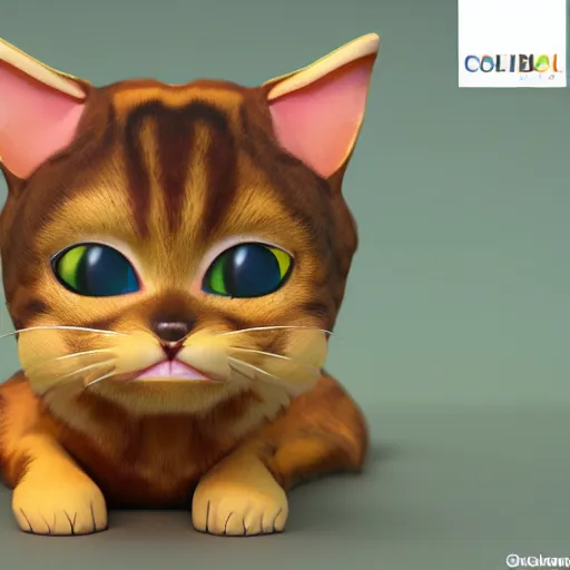 Image similar to chibi cat made from colorful latex - 8 k octane render