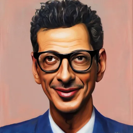 Image similar to Jeff goldblum, Mario character, oil painting