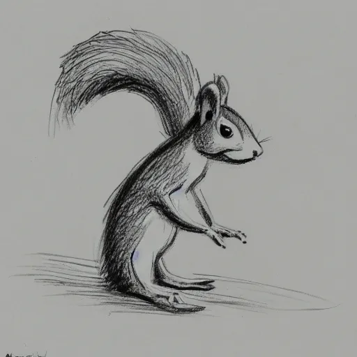 Image similar to milt kahl sketch of a squirrel