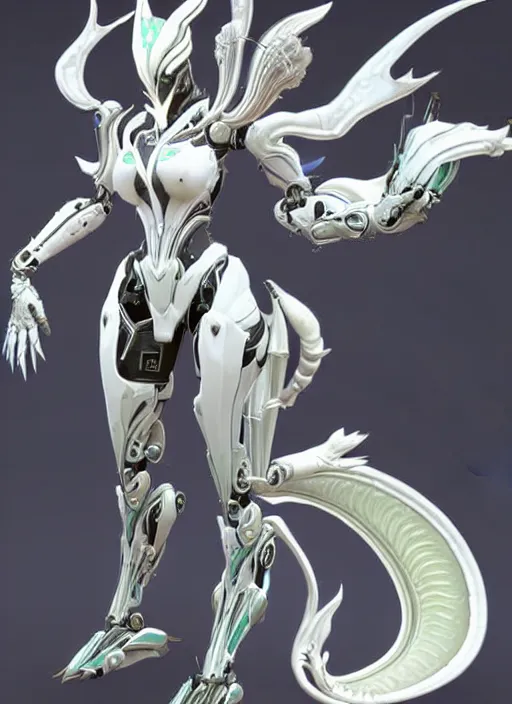 Prompt: extremely detailed goddess shot, front shot, low shot, of a beautiful saryn warframe, that's a giant beautiful stunning anthropomorphic robot female dragon with metal cat ears, posing elegantly, detailed sharp robot dragon claws, sharp clawed robot dragon feet, thick smooth warframe legs, streamlined white armor, long elegant tail, detailed warframe fanart, destiny fanart, high quality digital art, giantess art, furry art, 3D realistic, warframe art, Destiny art, furaffinity, DeviantArt, artstation, 8k HD, octane render