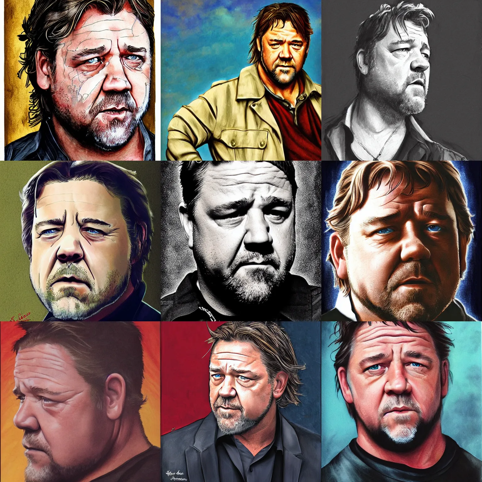 Prompt: russel crowe by cole eastburn