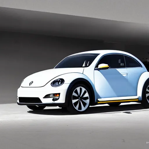 Image similar to if Tesla made a Volkswagen beetle, 8k, high definition, highly detailed