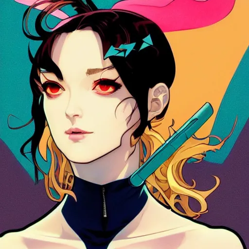 Image similar to a beautiful slim angry superhero winona ryder fighting crime, art by ilya kuvshinov and lois van baarle and alphonse mucha and ross tran and range murata and artgerm, digital art, highly detailed, profile picture, intricate, sharp focus, trending on artstation hq, deviantart, pinterest, unreal engine 5, 4 k uhd image