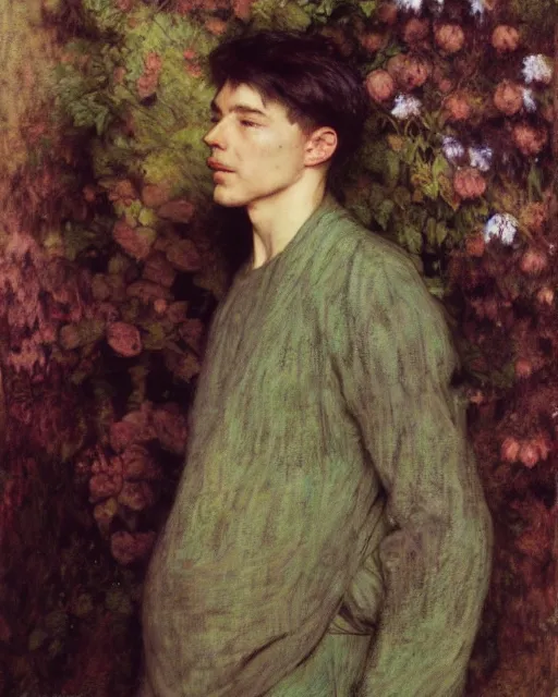 Image similar to francis edwin brownell, portrait painting by richard schmid, edgar maxence, kehinde wiley, thomas moran, maxfield parrish, studio ghibli, loish, alphonse mucha, fashion photography