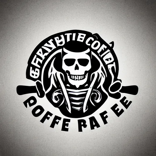 Prompt: Sign logo for pirate coffee