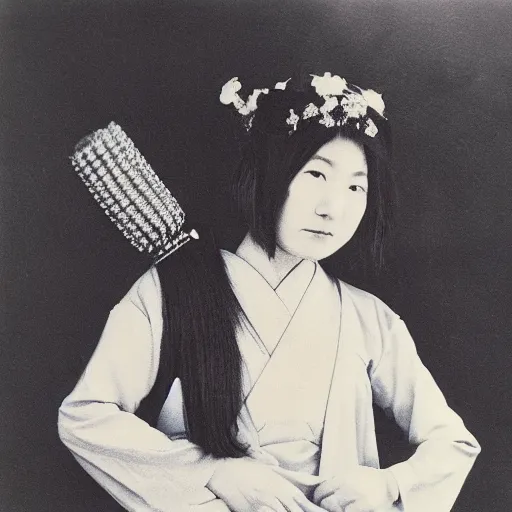 Image similar to an album cover for a female japanese folk artist, photograph, 1 9 7 6